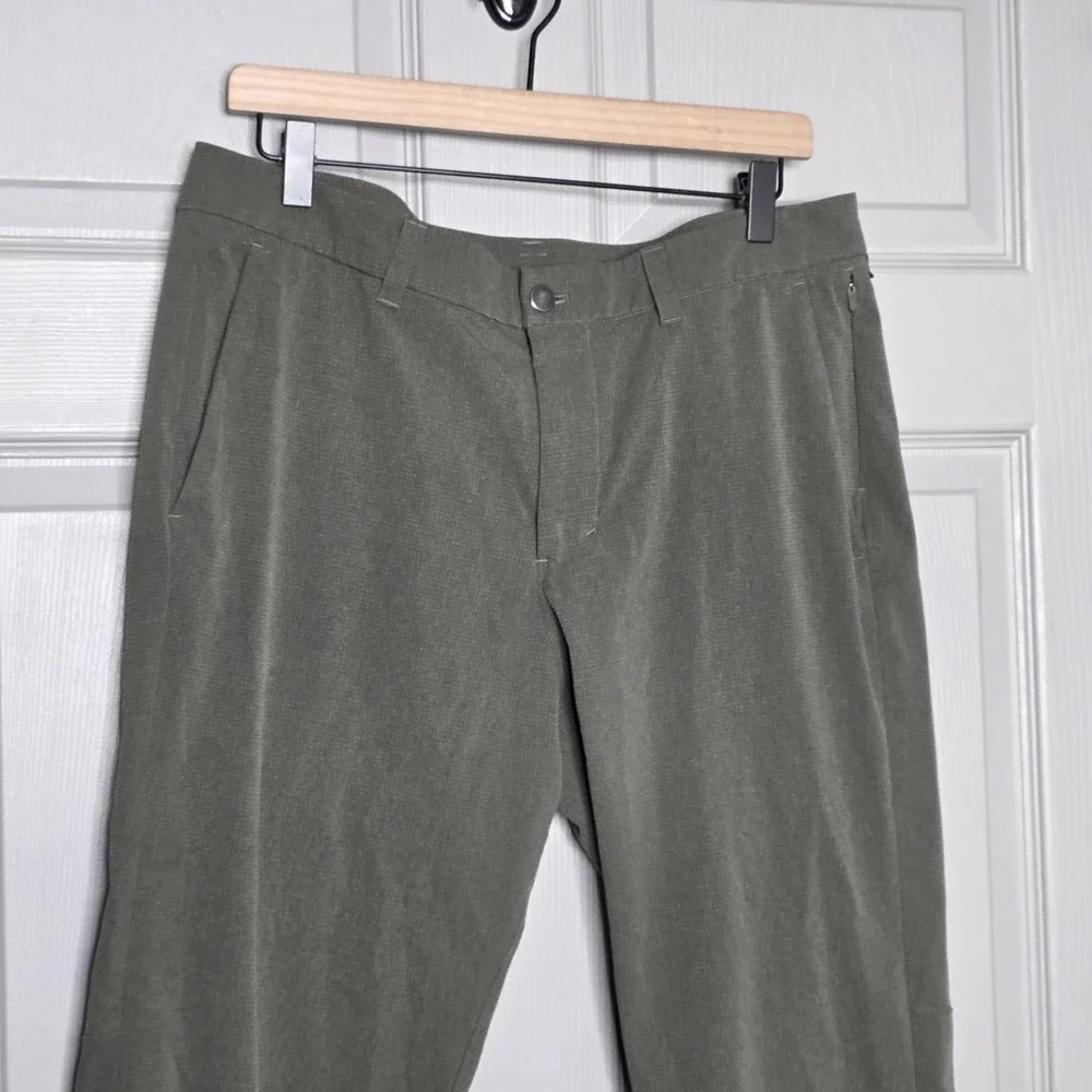 Lululemon Commission Slim Fit Pant Men 34 Sage Green 32 Inseam Olive Khaki Green